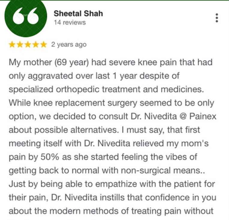 Painex Google Reviews knee pain