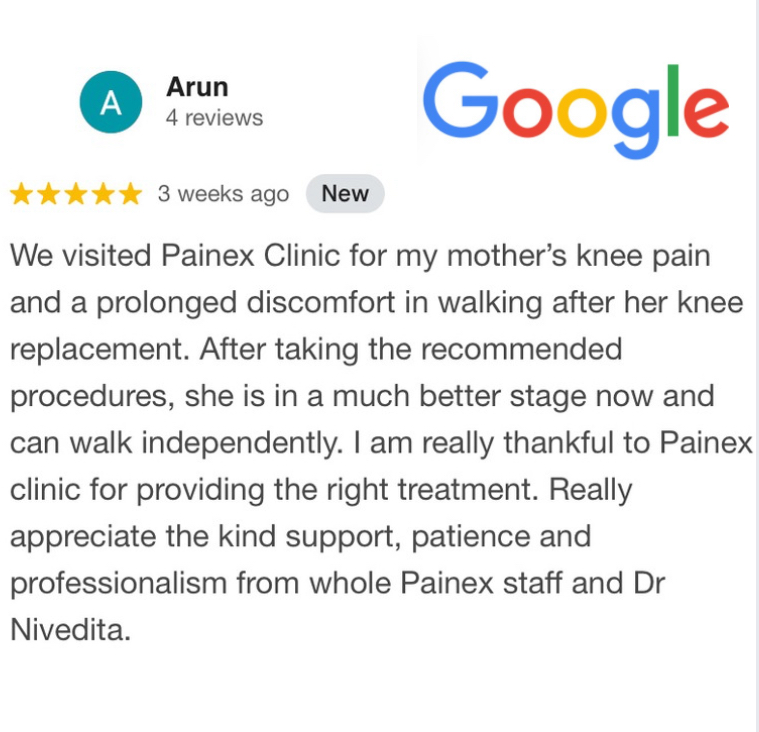 Google review Painex Deccan Clinic